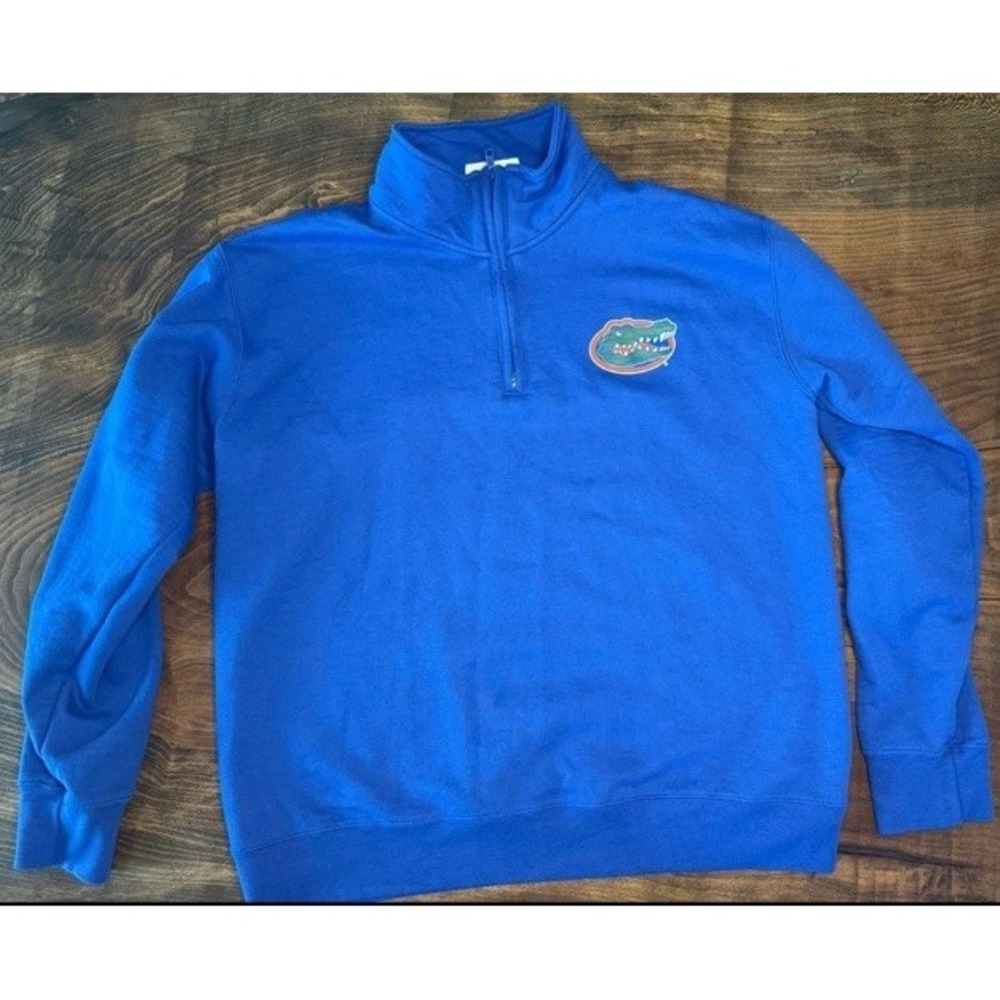 Champion Florida Gators Mens Powerblend 1/4 Zip Pullover Jacket Blue Large NCAA‎
